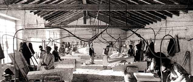 Antico laboratorio lavorazione marmo